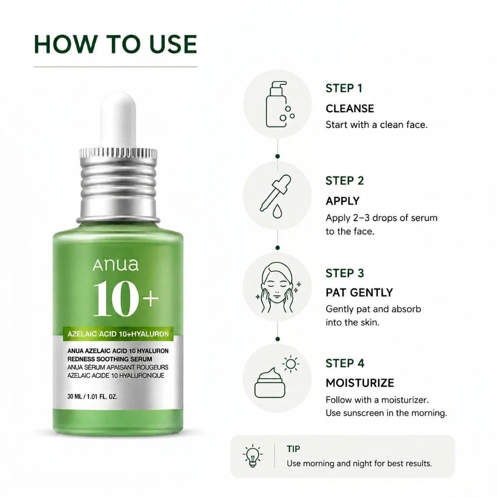 سيروم Anua Azelaic Acid 10% + Hyaluron لتهدئة الاحمرار - 30 مل