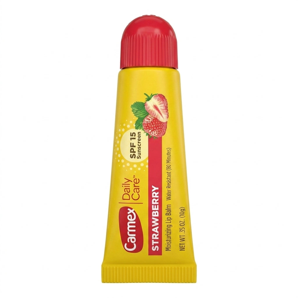 مرطب شفايف كارمكس بنكهة الفراولة SPF 15 - 10 جرام | Carmex Strawberry Moisturizing Lip Balm SPF 15
