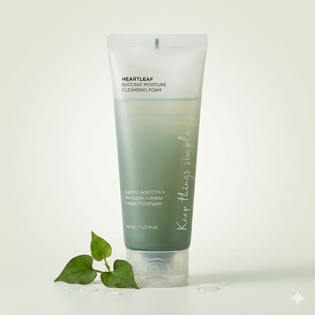 غسول Anua Heartleaf Succinic Moisture Cleansing Foam للبشرة الحساسة
