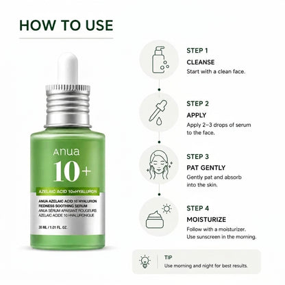 سيروم Anua Azelaic Acid 10% + Hyaluron لتهدئة الاحمرار - 30 مل