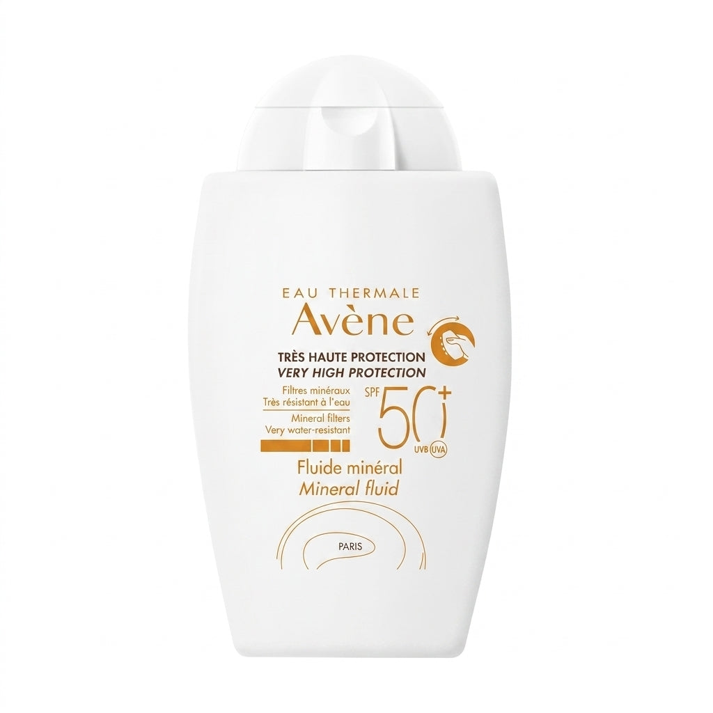 واقي شمس معدني Avène Mineral Fluid SPF50+ حماية عالية جدًا