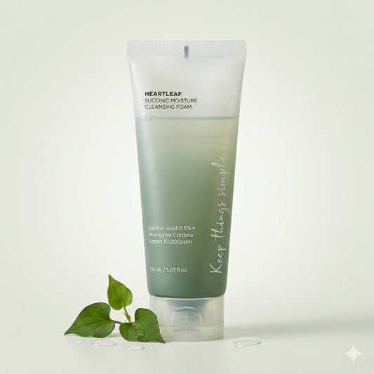 غسول Anua Heartleaf Succinic Moisture Cleansing Foam للبشرة الحساسة